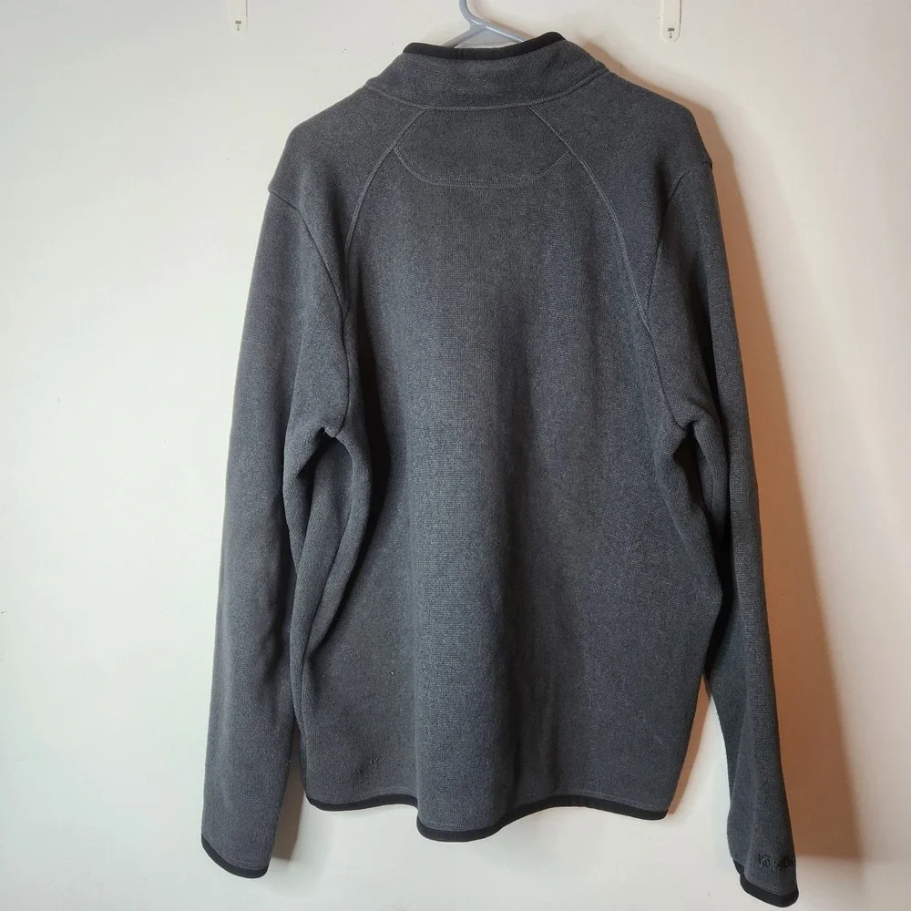 Koppen Fleece Pullover 1/4 Zip Mock Collar Gray‎ Raglan Sleeve Size Large